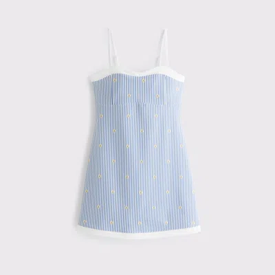 Abercrombie & Fitch Ypb Sculpt Workout Mini Dress With Sweetheart Neck In Blue
