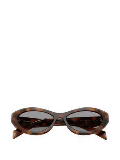 Prada Full Frame Sunglasses In Brown