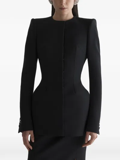 Mugler Single-breasted Jacket In Black