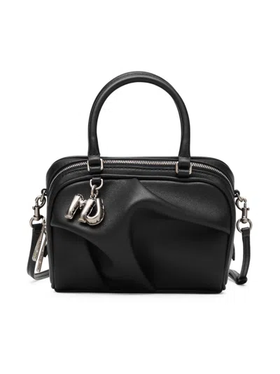 Marc Jacobs The Micro Bauletto Leather Top Handle Bag In Black