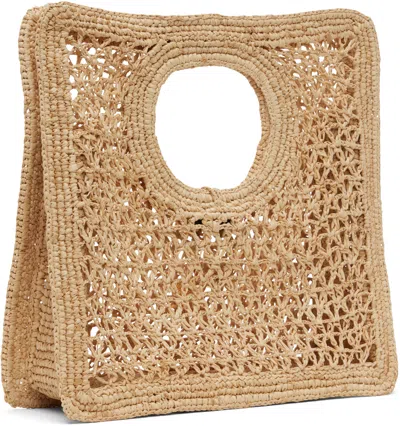 Jacquemus Small The Spiaggia Circular-handle Crochet Tote Bag In Neutral
