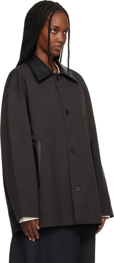 Studio Nicholson Long Sleeve Jacket In Brown