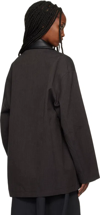 Studio Nicholson Long Sleeve Jacket In Brown