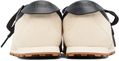 Jacquemus Les Tennis Leather-trimmed Canvas Sneakers In Neutral