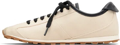Jacquemus Les Tennis Leather-trimmed Canvas Sneakers In Neutral
