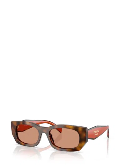 Prada Eyewear Rectangular Frame Sunglasses In Brown