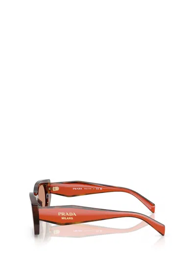 Prada Eyewear Rectangular Frame Sunglasses In Brown