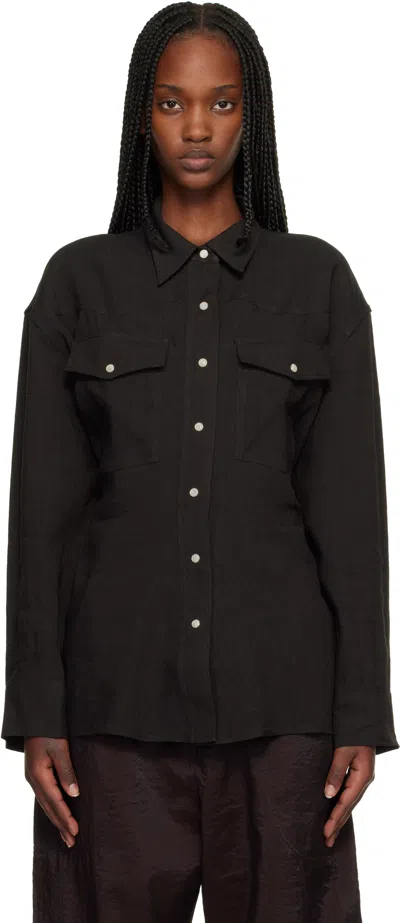 Studio Nicholson Buttoned Pocket Shirt In Black