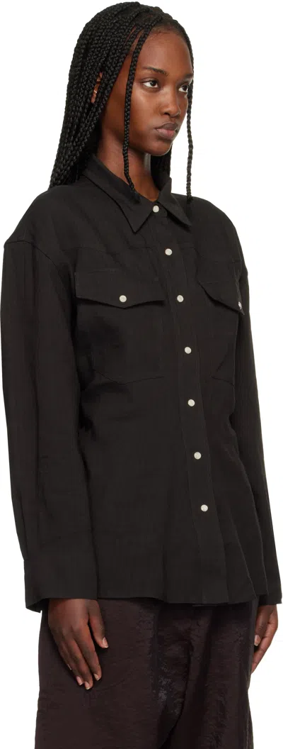Studio Nicholson Buttoned Pocket Shirt In Black