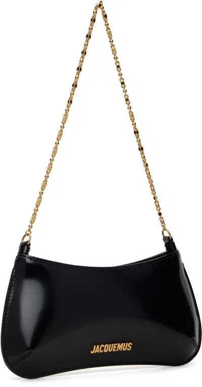 Jacquemus Ex 24hbaw00404ac18a01 Le Petit Bisou Chaine Shoulder Bags Black In Black