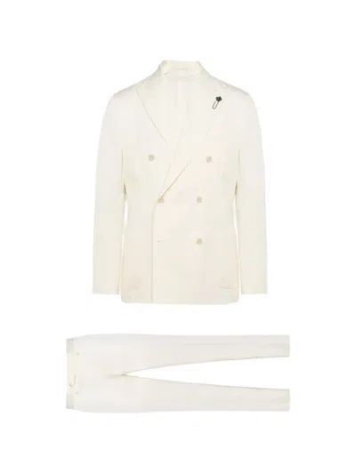 Lardini Double-breasted Suit In White