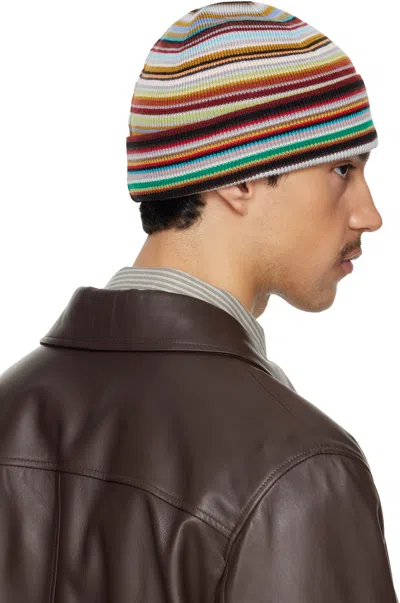 Paul Smith Patterned Intarsia-knit Virgin-wool Beanie In Purple