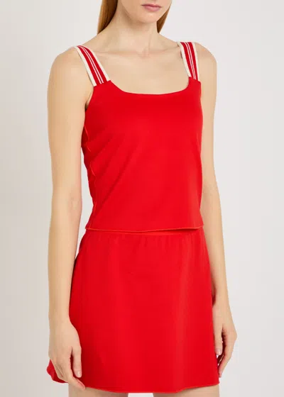 Spence Striped-strap Top In Red