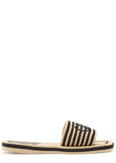 Chloé Sandals 19a With Shaped Straps In White Leather For Women In Black