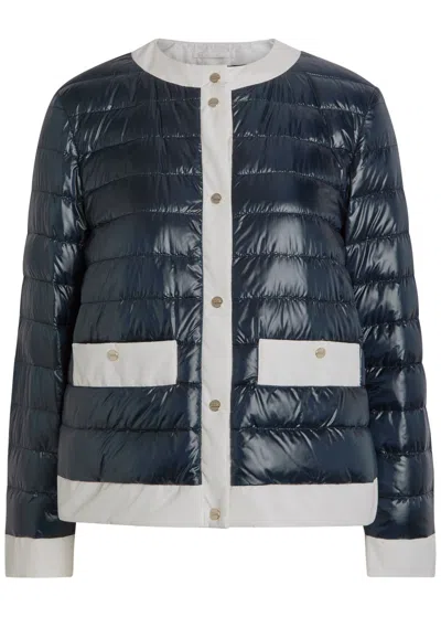 Herno Contrasting Padded Glossed Shell Jacket In Black