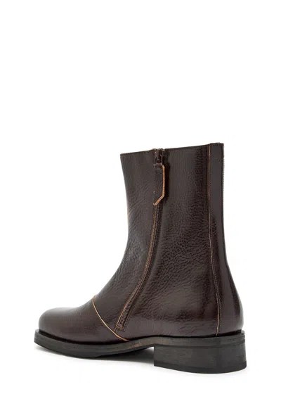 Our Legacy Chocolate Leather Camion Ankle Boots In Brown