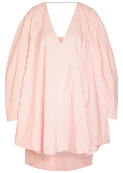 Jacquemus Paysan Oversized Cotton-blend Mini Dress In Pink