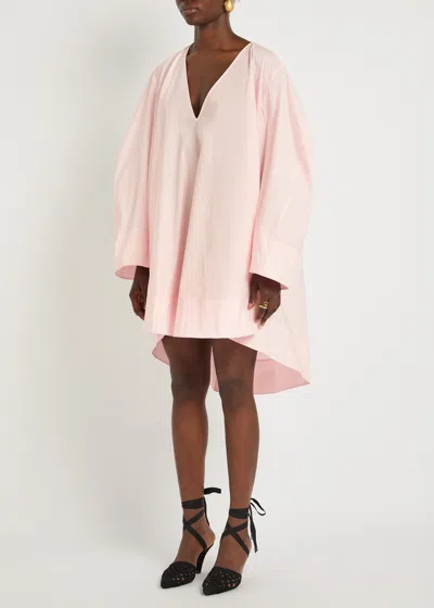 Jacquemus Paysan Oversized Cotton-blend Mini Dress In Pink