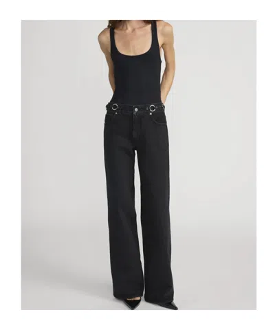 Frame Belt-tethered Jeans In Black