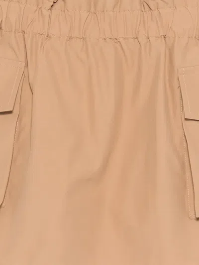 Balmain Flap-pocket Mini Skirt In Brown