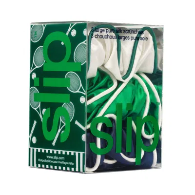 Slip Game Day Large Silk Scrunchies Set Of Three In Multi
