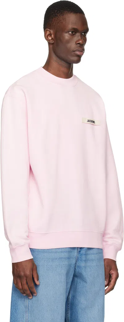 Jacquemus Pink Organic Cotton Fleece The Gros Grain Sweatshirt In Pink