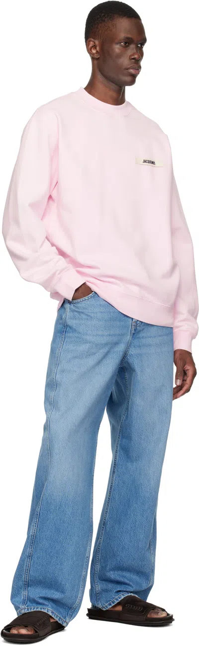 Jacquemus Pink Organic Cotton Fleece The Gros Grain Sweatshirt In Pink