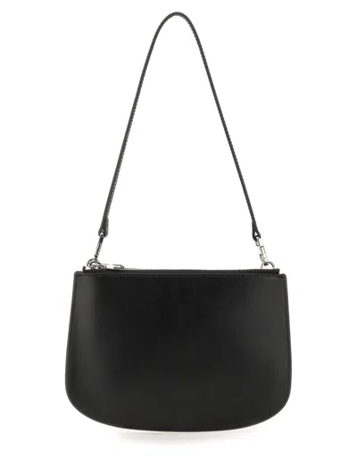 Diesel Twin-double-pouch Embossed-leather Shoulder Bag In Black