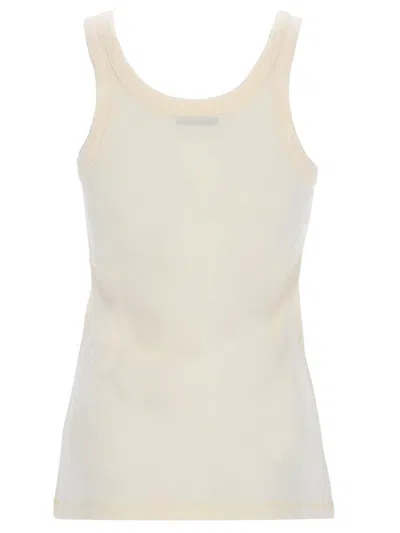 Lemaire Off White Solid Round Neck Top In Neutral
