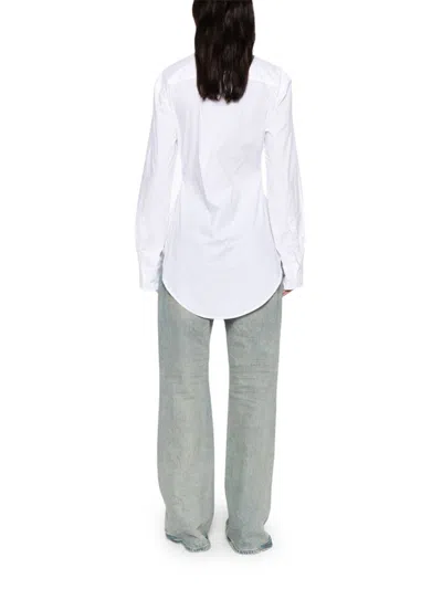 Jean Paul Gaultier Womens White Blue Grey Scanned Bra Stretch-cotton Shirt