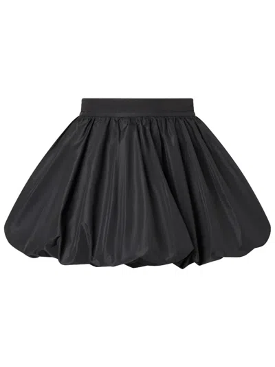 Patou Black Solid Balloon Mini Skirt In Black