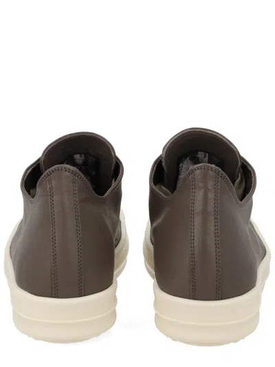 Rick Owens Brown Solid Low Sneakers In Brown