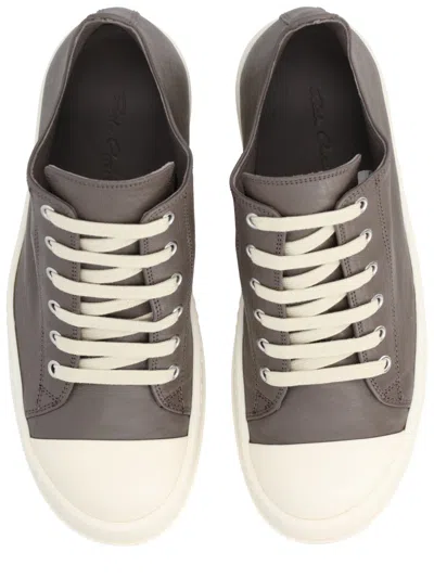 Rick Owens Brown Solid Low Sneakers In Brown