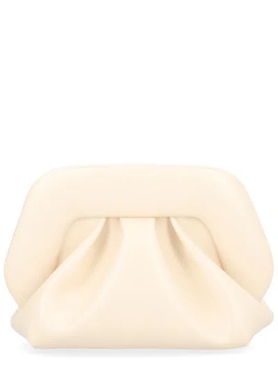 Themoirè Structured Vegan Fabric Tote With Minimalist Design In White