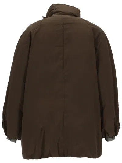 Brunello Cucinelli Double-breasted Down Jacket In Brown