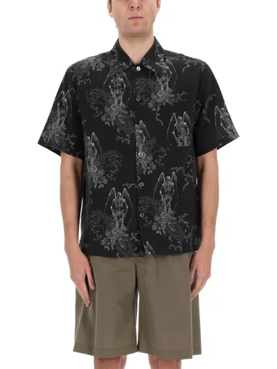 Our Legacy Mens Death Paisley Print Graphic-print Short-sleeve Cotton And Linen Shirt In Multi