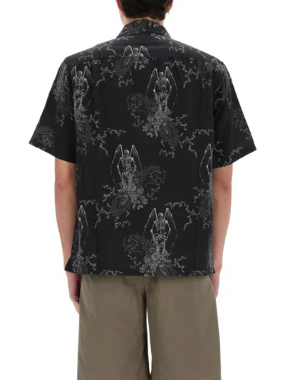 Our Legacy Mens Death Paisley Print Graphic-print Short-sleeve Cotton And Linen Shirt In Multi