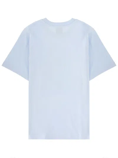 Casablanca Ribbed Crew Neck Short Sleeve T-shirt With Airbrush Artwork In Blue
