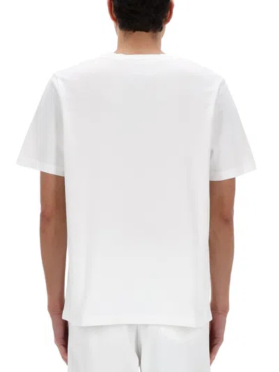 Casablanca Men White Crewneck T-shirt With Logo Print On The Front In Cotton Man