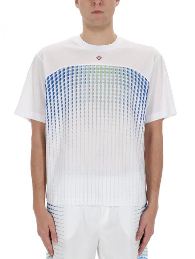 Casablanca Crew Neck Graphic Print Short Sleeve T Shirt In Multi