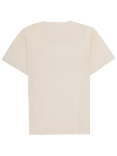 Jw Anderson Mens Ecru Circular Brand-print Cotton T-shirt In Neutral