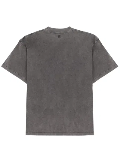 Represent Grey Solid Crew Neck T-shirt In Gray