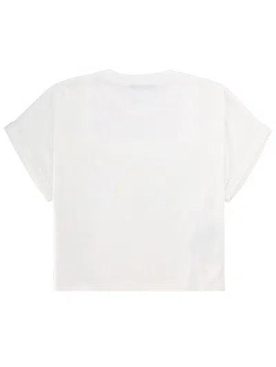 Balmain Mini Cropped T-shirt With Statement Print In White
