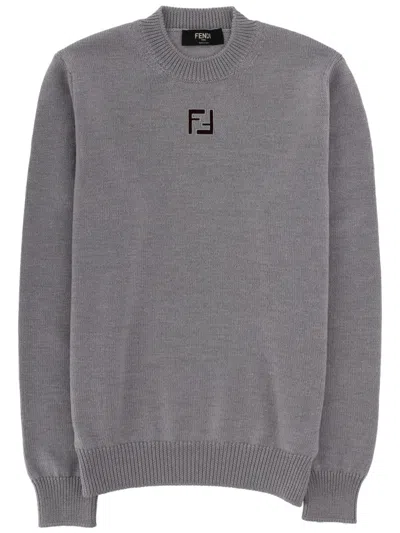 Fendi Regular-fit Wool Jumper In Gray