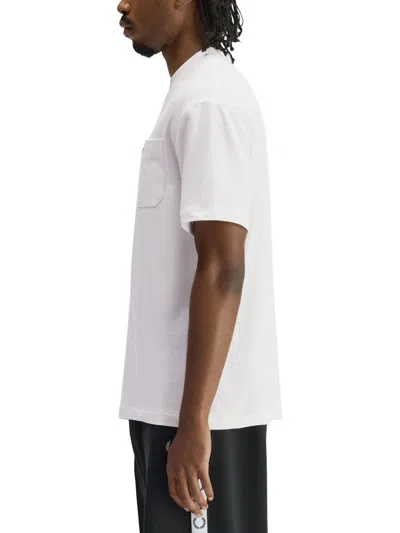 Fred Perry Ringer Wreath-embroidered T-shirt In White