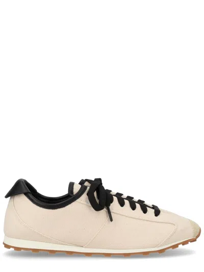 Jacquemus Les Tennis Leather-trimmed Canvas Sneakers In Neutral