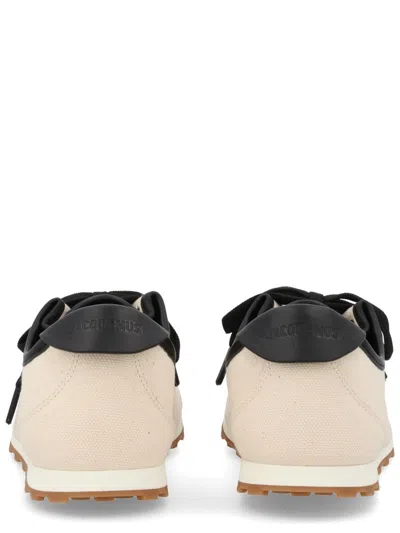 Jacquemus Les Tennis Leather-trimmed Canvas Sneakers In Neutral