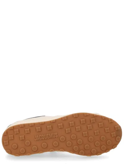 Jacquemus Les Tennis Leather-trimmed Canvas Sneakers In Neutral