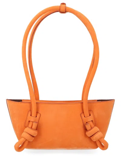 Hereu Mini Fleca Rectangular Shoulder Bag Double Handles In Orange