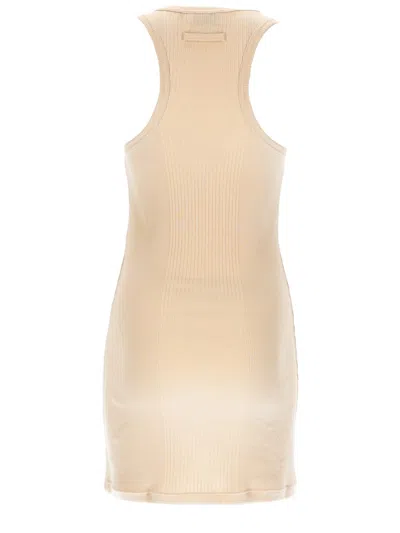 Jean Paul Gaultier Womens Nude Ribbed Sleeveless Cotton-jersey Mini Dress In Brown